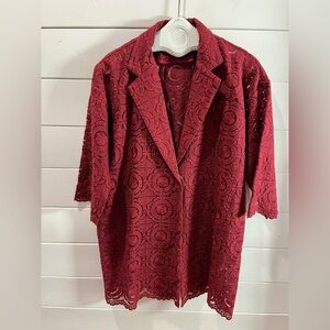 ❣️❤️ U BEAUTIFUL – Red Lace Blazer Jacket (Size One size )